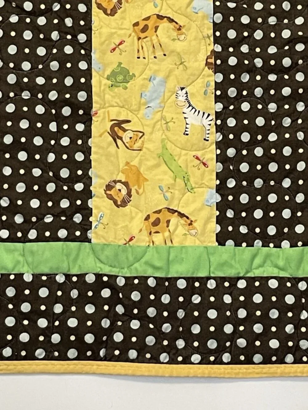 Handmade Safari Crib Quilt 51x37 Jungle Animals Quilters Guild Colorado Springs
